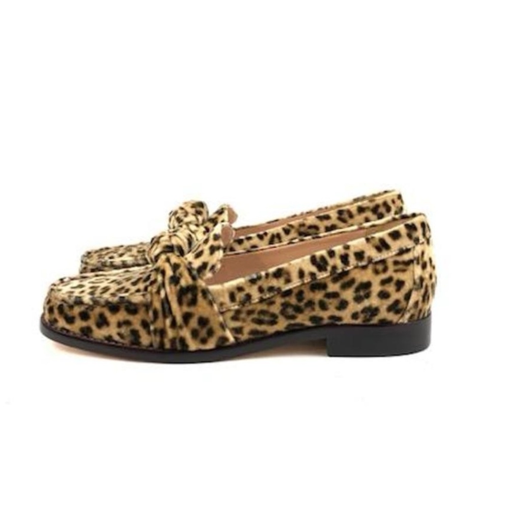 Loeffler Randall Elina Leopard Velvet Loafers 7